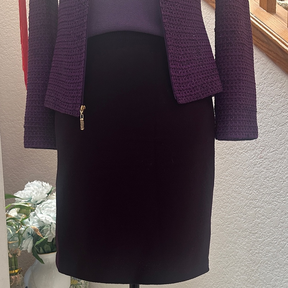 Women's St. john purple Pencil knit Skirt - Classic Workwear